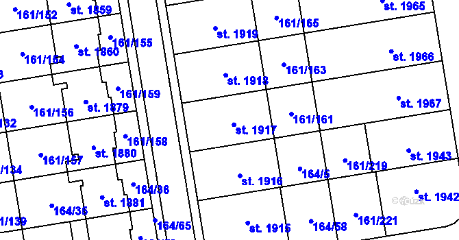 Parcela st. 161/160 v KÚ Svítkov, Katastrální mapa