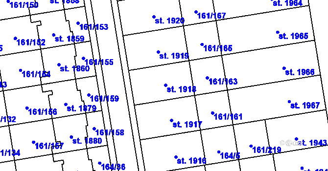 Parcela st. 161/162 v KÚ Svítkov, Katastrální mapa