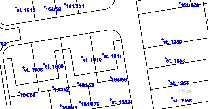 Parcela st. 164/55 v KÚ Svítkov, Katastrální mapa