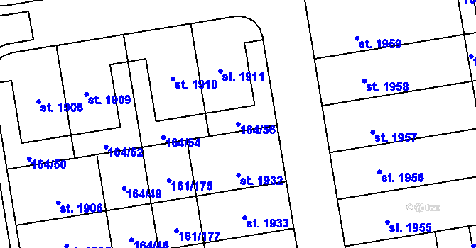 Parcela st. 164/56 v KÚ Svítkov, Katastrální mapa