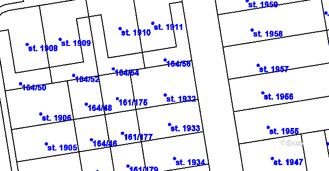 Parcela st. 161/176 v KÚ Svítkov, Katastrální mapa