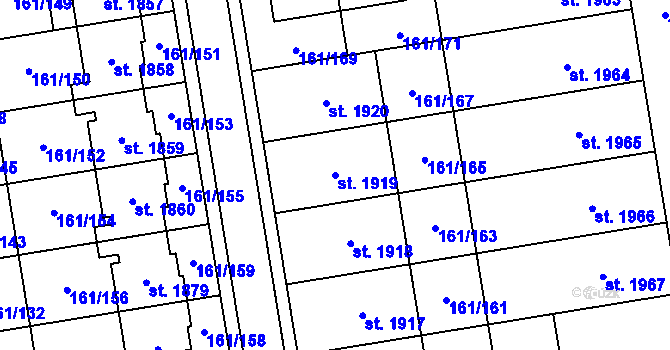 Parcela st. 1919 v KÚ Svítkov, Katastrální mapa