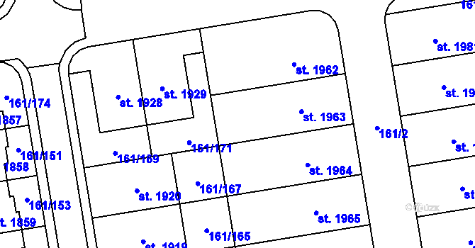 Parcela st. 161/209 v KÚ Svítkov, Katastrální mapa