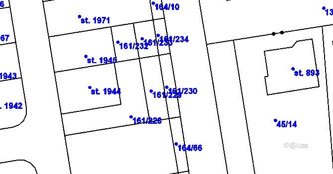 Parcela st. 161/230 v KÚ Svítkov, Katastrální mapa