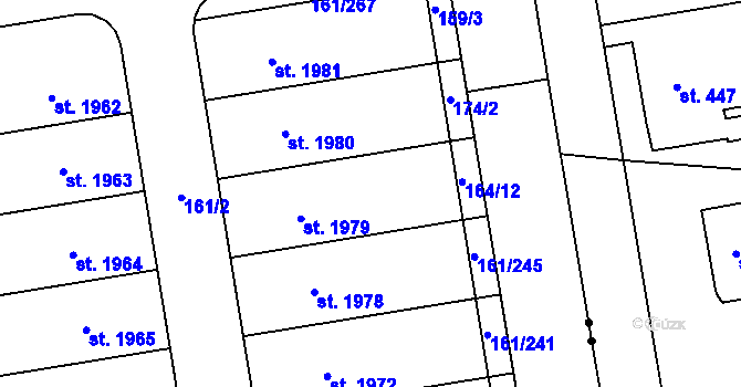 Parcela st. 161/247 v KÚ Svítkov, Katastrální mapa