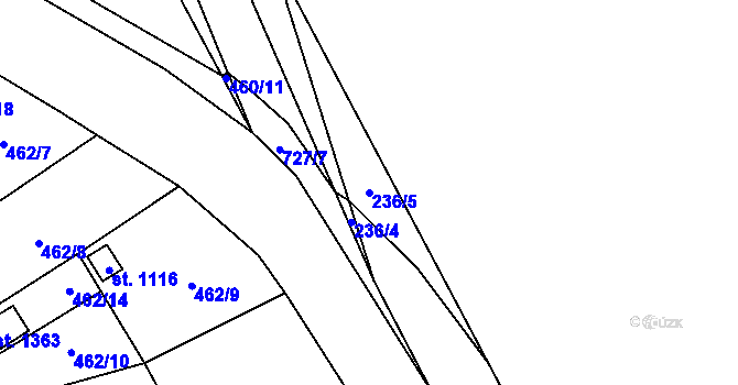 Parcela st. 236/5 v KÚ Svítkov, Katastrální mapa