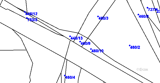 Parcela st. 460/9 v KÚ Svítkov, Katastrální mapa