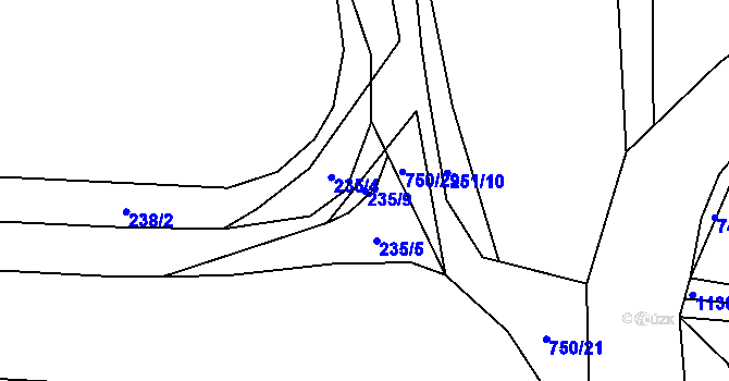 Parcela st. 235/9 v KÚ Svítkov, Katastrální mapa
