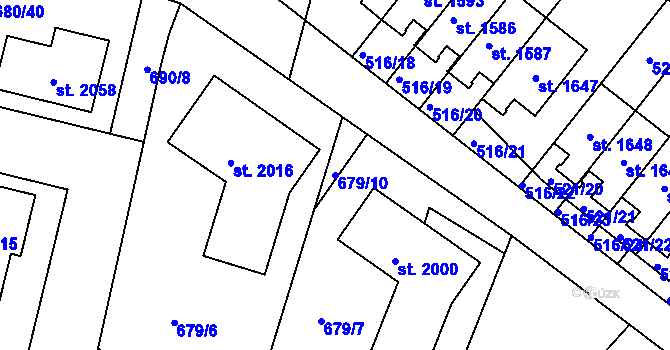 Parcela st. 679/10 v KÚ Svítkov, Katastrální mapa