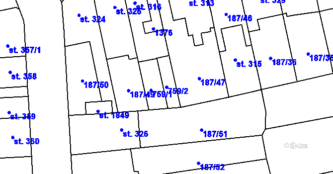 Parcela st. 759/2 v KÚ Svítkov, Katastrální mapa
