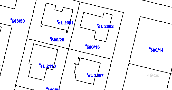 Parcela st. 680/15 v KÚ Svítkov, Katastrální mapa
