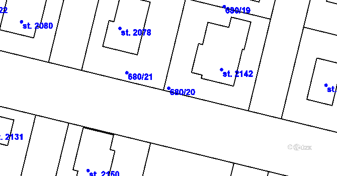 Parcela st. 680/20 v KÚ Svítkov, Katastrální mapa
