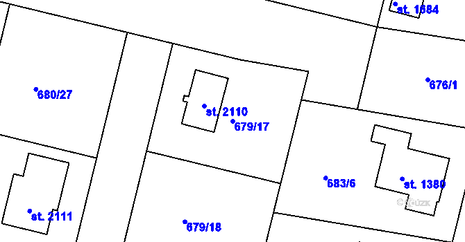 Parcela st. 679/17 v KÚ Svítkov, Katastrální mapa