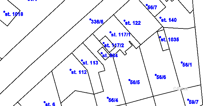 Parcela st. 884 v KÚ Popkovice, Katastrální mapa