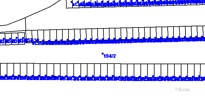 Parcela st. 194/2 v KÚ Popkovice, Katastrální mapa