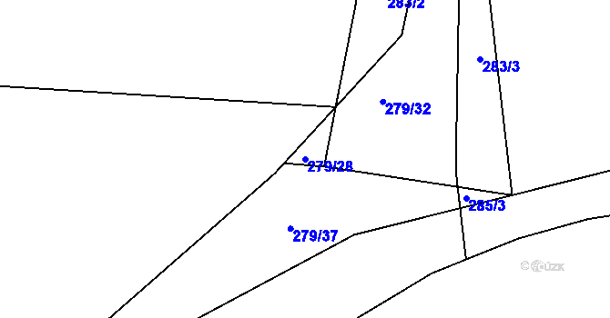 Parcela st. 279/28 v KÚ Popkovice, Katastrální mapa