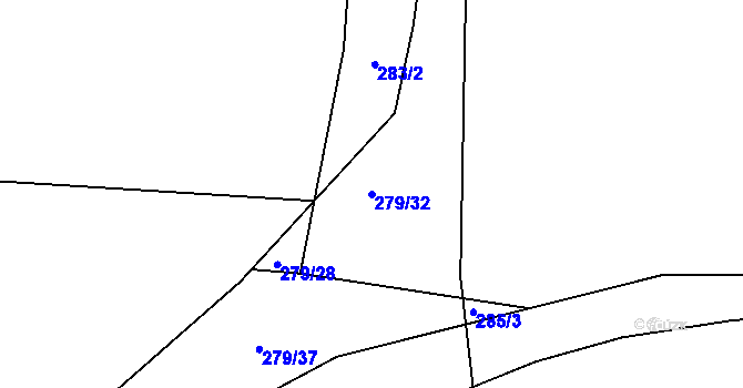 Parcela st. 279/32 v KÚ Popkovice, Katastrální mapa