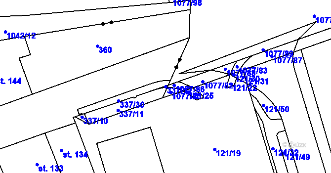 Parcela st. 337/12 v KÚ Popkovice, Katastrální mapa