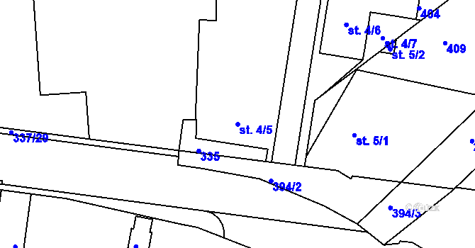 Parcela st. 4/5 v KÚ Popkovice, Katastrální mapa