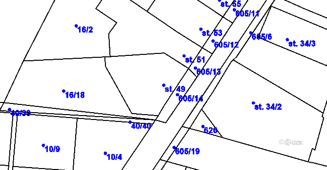 Parcela st. 49 v KÚ Nové Jesenčany, Katastrální mapa