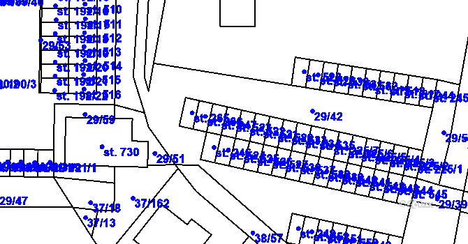 Parcela st. 523 v KÚ Nové Jesenčany, Katastrální mapa
