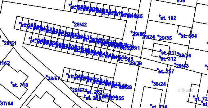 Parcela st. 543 v KÚ Nové Jesenčany, Katastrální mapa