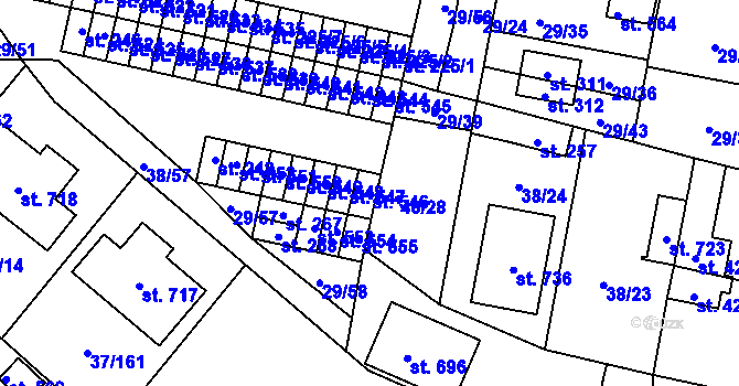 Parcela st. 546 v KÚ Nové Jesenčany, Katastrální mapa