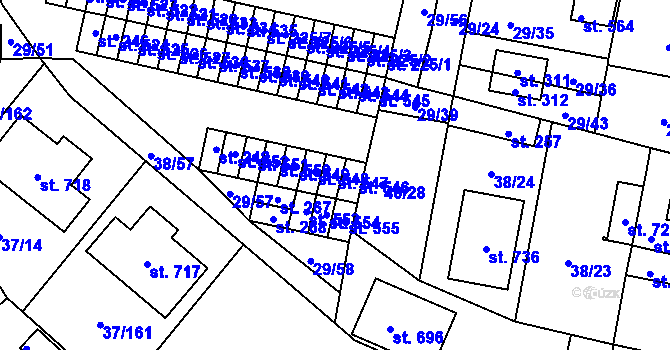 Parcela st. 547 v KÚ Nové Jesenčany, Katastrální mapa