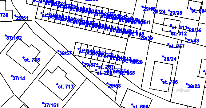 Parcela st. 549 v KÚ Nové Jesenčany, Katastrální mapa