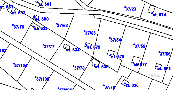 Parcela st. 679 v KÚ Nové Jesenčany, Katastrální mapa