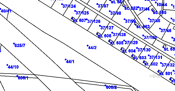 Parcela st. 44/2 v KÚ Nové Jesenčany, Katastrální mapa