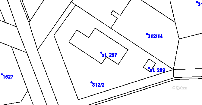 Parcela st. 297 v KÚ Paršovice, Katastrální mapa
