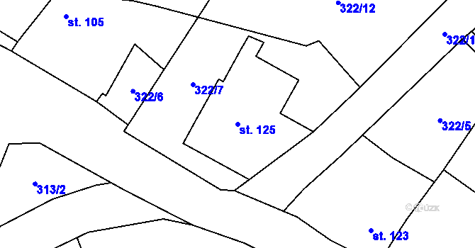 Parcela st. 125 v KÚ Paršovice, Katastrální mapa