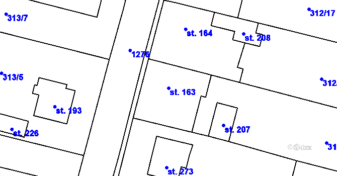 Parcela st. 163 v KÚ Paršovice, Katastrální mapa