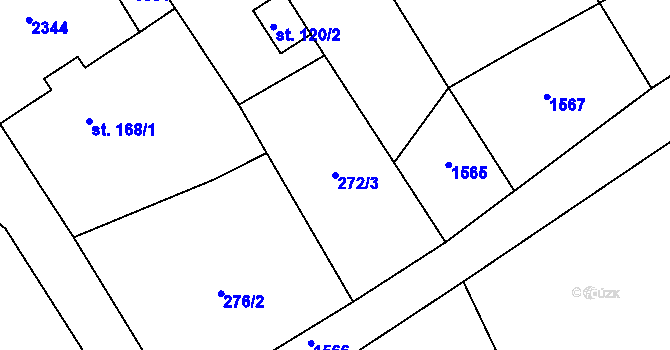Parcela st. 272/3 v KÚ Paršovice, Katastrální mapa