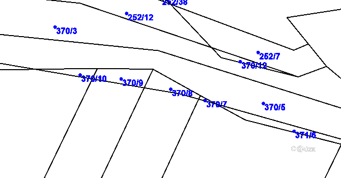Parcela st. 370/8 v KÚ Partoltice, Katastrální mapa