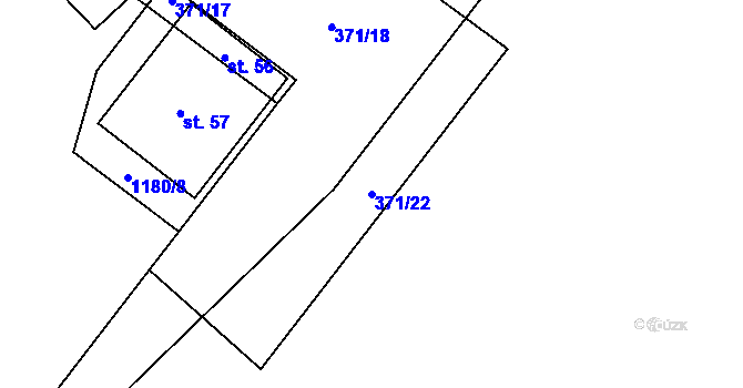 Parcela st. 371/22 v KÚ Partoltice, Katastrální mapa