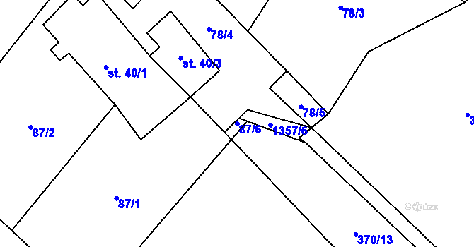 Parcela st. 87/6 v KÚ Partutovice, Katastrální mapa