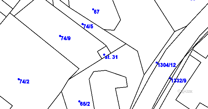 Parcela st. 31 v KÚ Partutovice, Katastrální mapa