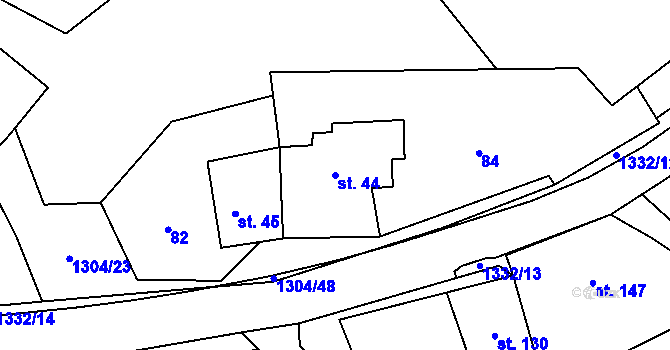 Parcela st. 44 v KÚ Partutovice, Katastrální mapa