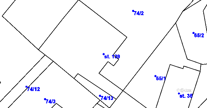 Parcela st. 139 v KÚ Partutovice, Katastrální mapa