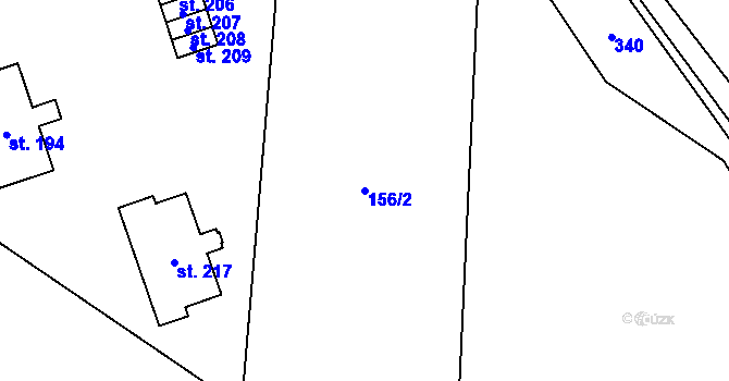 Parcela st. 156/2 v KÚ Partutovice, Katastrální mapa