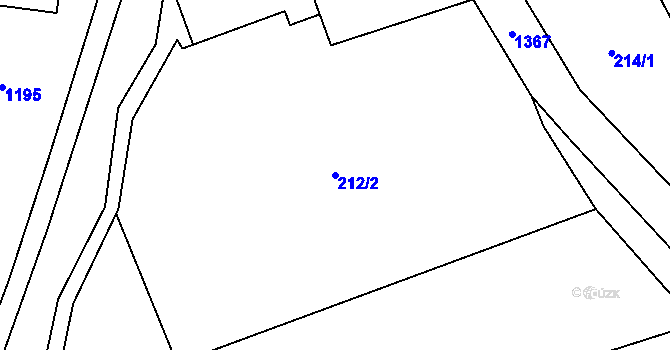 Parcela st. 212/2 v KÚ Partutovice, Katastrální mapa