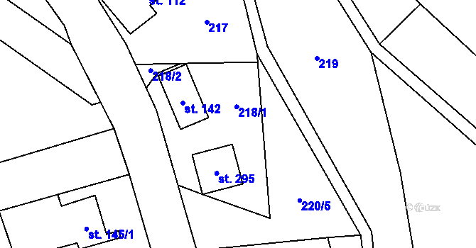 Parcela st. 218 v KÚ Partutovice, Katastrální mapa