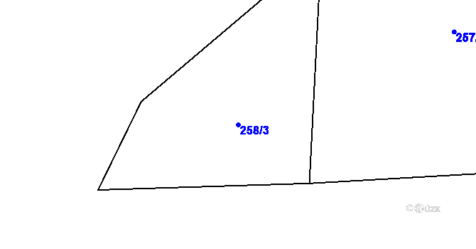 Parcela st. 258/3 v KÚ Partutovice, Katastrální mapa