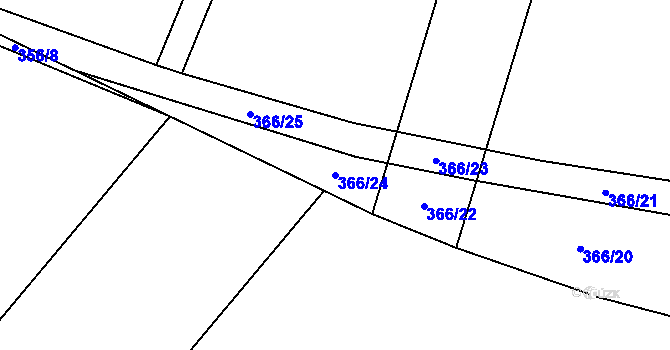 Parcela st. 366/24 v KÚ Partutovice, Katastrální mapa