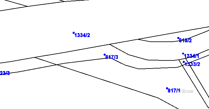 Parcela st. 817/3 v KÚ Partutovice, Katastrální mapa