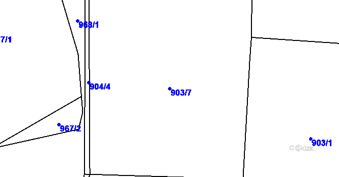 Parcela st. 903/7 v KÚ Partutovice, Katastrální mapa
