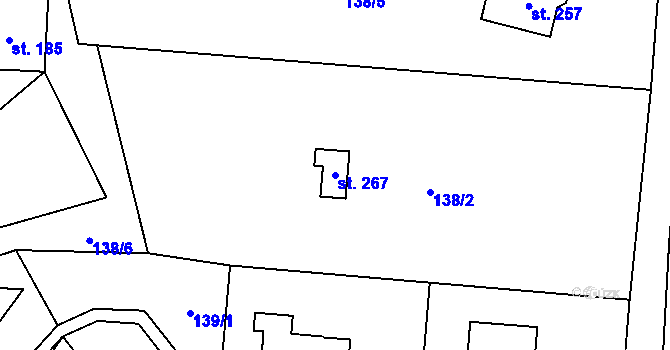 Parcela st. 267 v KÚ Partutovice, Katastrální mapa