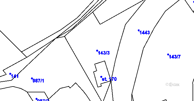 Parcela st. 143/3 v KÚ Pasečnice, Katastrální mapa